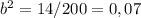 b^2= 14/200 = 0,07