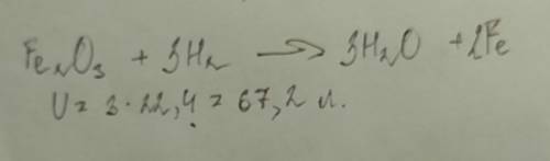 Какой объем h потребуется для восстановления 3-х валентного оксида железа? !