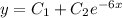 y=C_1+C_2e^{-6x}