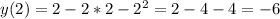 y(2)=2-2*2-2^2=2-4-4=-6