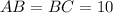 AB=BC=10