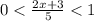 0 < \frac{2x+3}{5} < 1