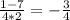 \frac{1-7}{4*2}=-\frac{3}{4}