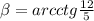 \beta =arcctg&#10;\frac{12}{5}