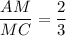 \dfrac{AM}{MC}=\dfrac{2}{3}