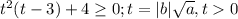 t^2(t-3)+4\geq 0; t=|b|\sqrt{a}, t0