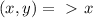 (x, y) =\ \textgreater \ x