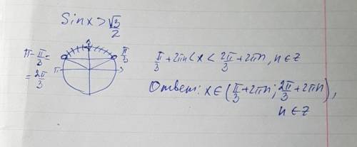 Sin x> √ 3 / 2 решите неравенство