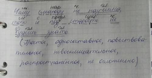 Предложение для синтаксического разбора (4) чему смолоду не научился, того и под старость не будешь