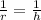 \frac{1}{r} = \frac{1}{h} &#10;