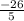 \frac{-26}{5}