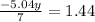 \frac{-5.04y}{7} =1.44