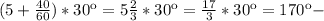 (5+ \frac{40}{60} )*30к=5\frac{2}{3} *30к= \frac{17}{3}*30к=170к-