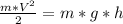 \frac{m*V^2}{2}=m*g*h