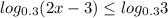 log_{0.3}(2x-3) \leq log_{0.3}3