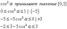 Оцените значение выражения 3-5cos^2альфа