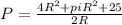 P= \frac{4R^2+piR^2+25}{2R}