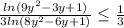 \frac{ln(9y^2-3y+1)}{3ln(8y^2-6y+1)} \leq \frac{1}{3}