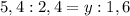 5,4:2,4 =y:1,6