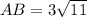 AB=3 \sqrt{11}