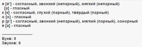 Слелайте фонетический разбор слова якоря