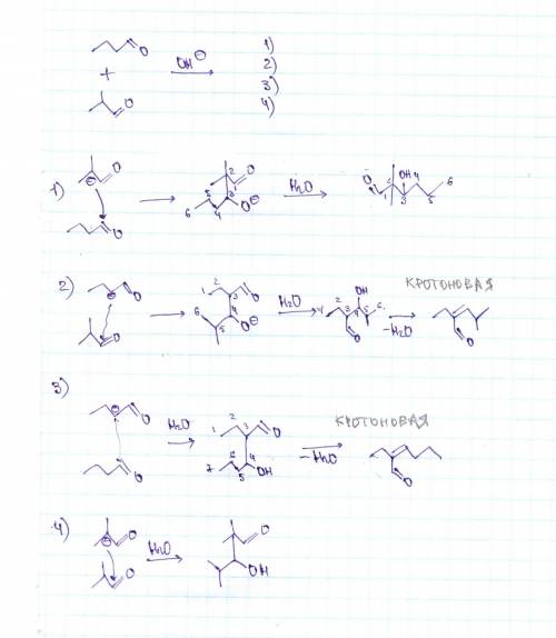 Альдольная и кротоновая конденсация смеси масляного и изомасляного альдегида