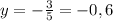 y=- \frac{3}{5}=-0,6