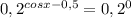 0,2^{cosx- 0,5}=0,2^0