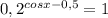 0,2^{cosx- 0,5}=1