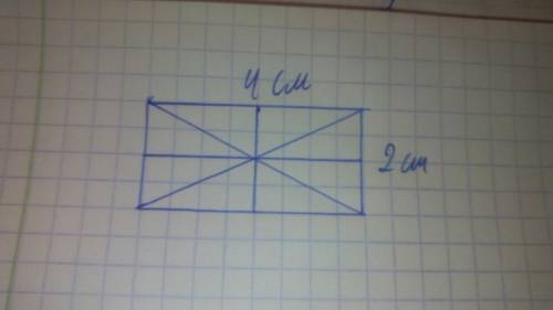 Начерти в тетради прямоугольник с длинами сторон 4см и 2см.проведи его оси симметрии.сколько осей си