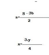 Из формулы: 1)s=2a+3b выразить а; 2)у=4х-3 выразить х