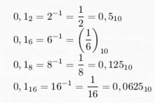 Каким десятичным числам равно число, записываемое в виде 0, 1n в системе счисления с основанием n, д
