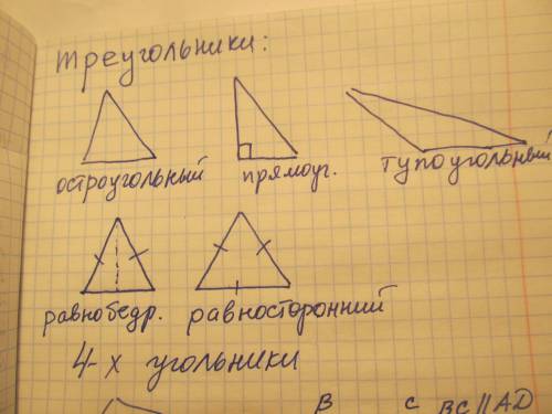 Как начертить четирехугольник (трехугольник)? как отличать види четерёхугольника (трехугольника) дру