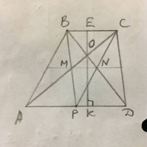 Площадь трапеции равна abcd 90, а одно из оснований трапеции вдвое больше другого. диагонали пересек