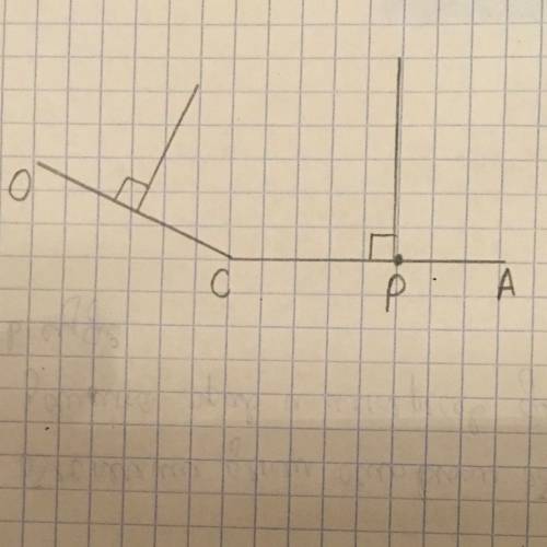 Сделайте ! начертите тупой угол оса, отметьте на его стороне са точку р. проведите через точку р пря