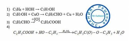 C3h6--c3h7oh--c2h5coh--c2h5cooh--c2h5cooc2h5