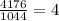 \frac{4176}{1044}=4