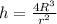 h = \frac{4R^3}{r^2}