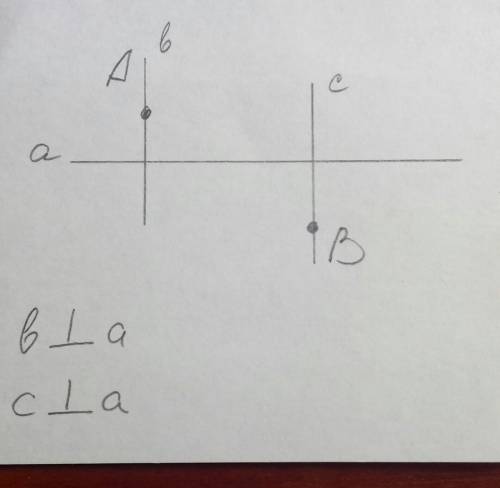 25 . начертите прямую a и отметьте 2 точки a и b,не принадлежащие ей.отпустите из этих точек перпенд