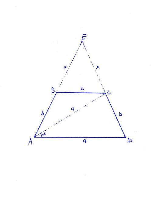 Три стороны ав,вс и сд трапеции вавсд равны.диагональ вд равна основанию ад.найдите угол всд.