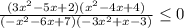 \frac{(3x^2-5x+2)(x^2-4x+4)}{(-x^2-6x+7)(-3x^2+x-3)} \leq 0