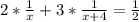 2* \frac{1}{x}+ 3* \frac{1}{x+4}= \frac{1}{2}