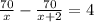 \frac{70}{x} - \frac{70}{x+2}=4