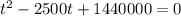 t^2-2500t+1440000=0