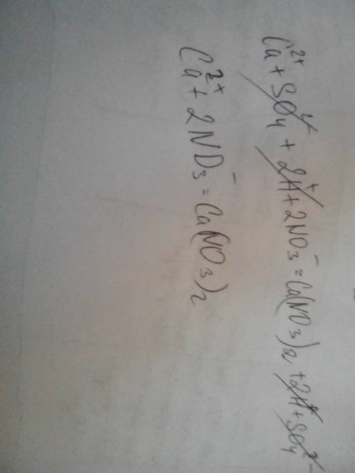 Написать полное и сокращенное ионное уравнение: caso4+2hno3=ca(no3)2+h2so4