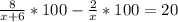 \frac{8}{x+6}*100-\frac{2}{x}*100=20