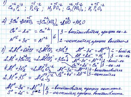 1). определить степени окисления элементов в соединениях , имеющих формулы: ca3p, p2o5, h3po4, ca3(p