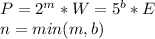 P=2^m*W=5^b*E\\n=min(m,b)