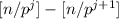 [n/p^j]-[n/p^{j+1}]