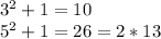 3^2+1=10\\5^2+1=26=2*13